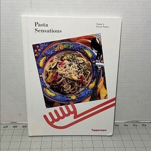 Tupperware Pasta Sensations Cookbook with Blue and Red Accents